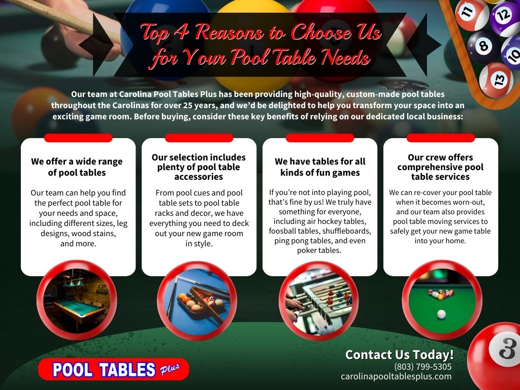 Top 4 Reasons to Choose Us for Your Pool Table Needs [infographic]